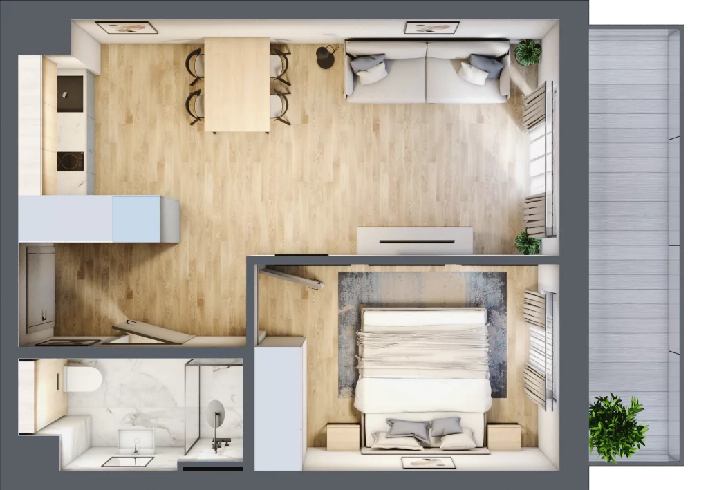 2 pokoje, mieszkanie 38,14 m², piętro 1, oferta nr L133, Bel Mare Home, Międzyzdroje, ul. Nowomyśliwska