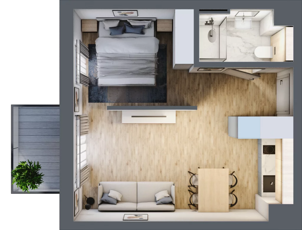 2 pokoje, mieszkanie 33,17 m², piętro 1, oferta nr L135, Bel Mare Home, Międzyzdroje, ul. Nowomyśliwska