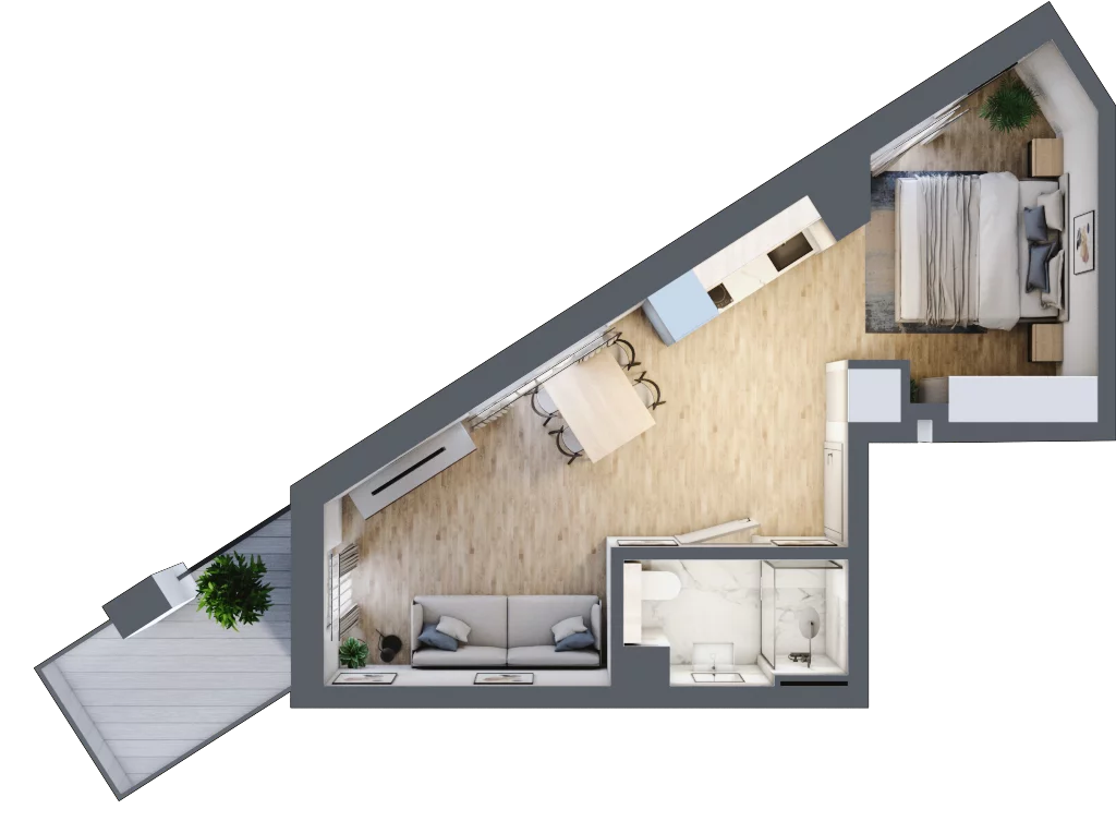 2 pokoje, mieszkanie 32,89 m², piętro 1, oferta nr L143, Bel Mare Home, Międzyzdroje, ul. Nowomyśliwska