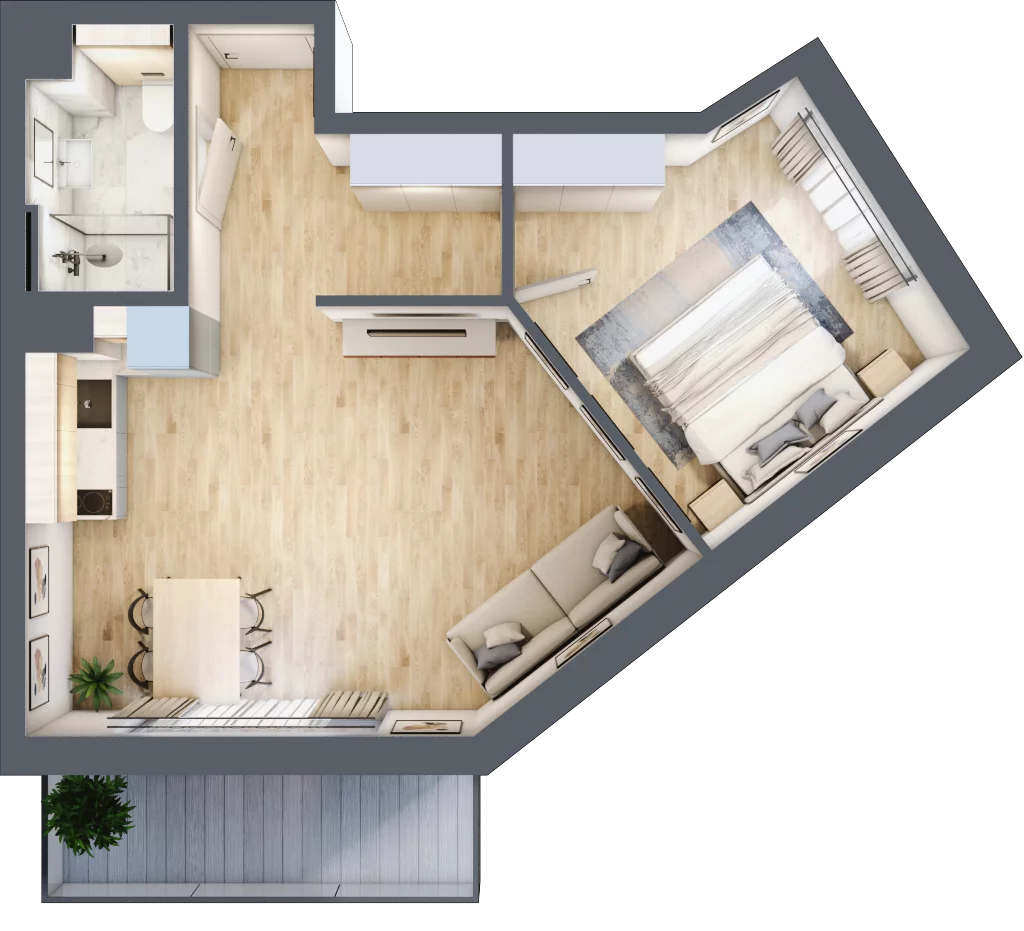 2 pokoje, mieszkanie 44,67 m², piętro 1, oferta nr L144, Bel Mare Home, Międzyzdroje, ul. Nowomyśliwska