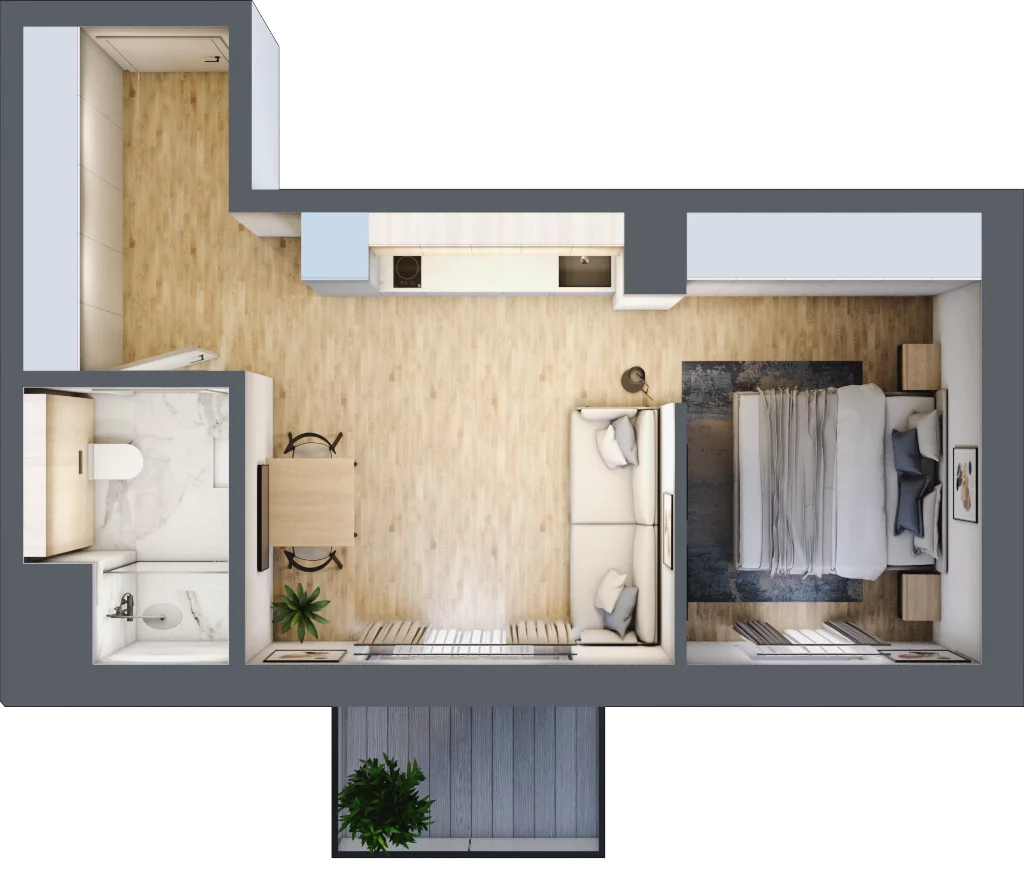 2 pokoje, mieszkanie 36,12 m², piętro 2, oferta nr L208, Bel Mare Home, Międzyzdroje, ul. Nowomyśliwska
