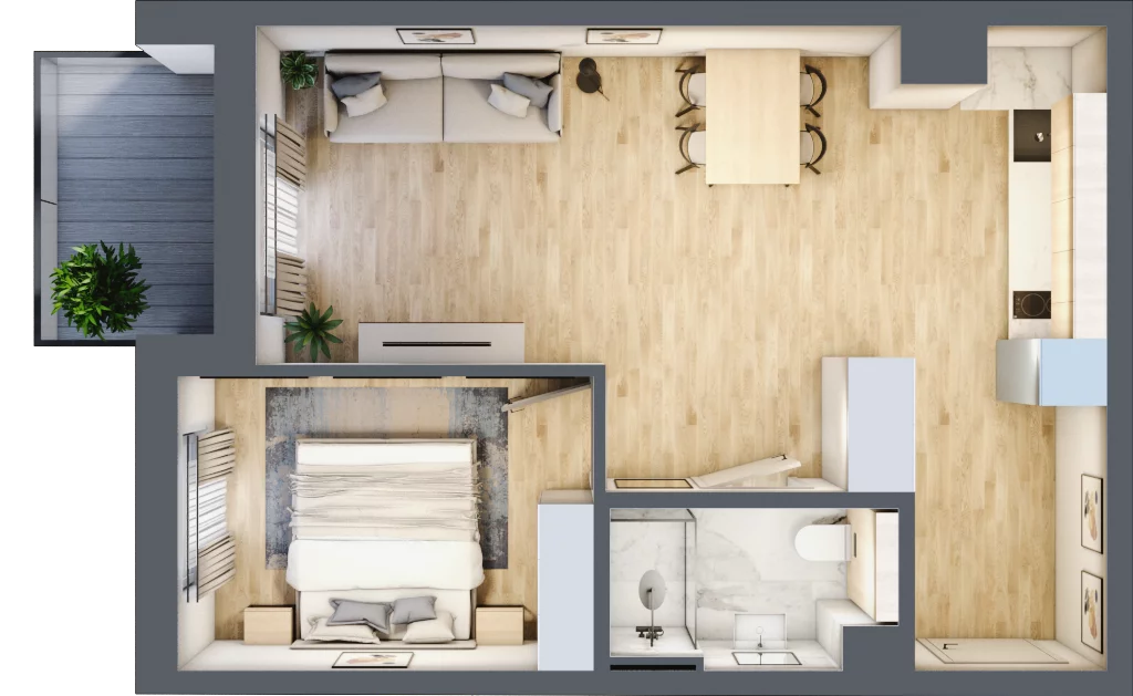 2 pokoje, mieszkanie 44,19 m², piętro 2, oferta nr L231, Bel Mare Home, Międzyzdroje, ul. Nowomyśliwska