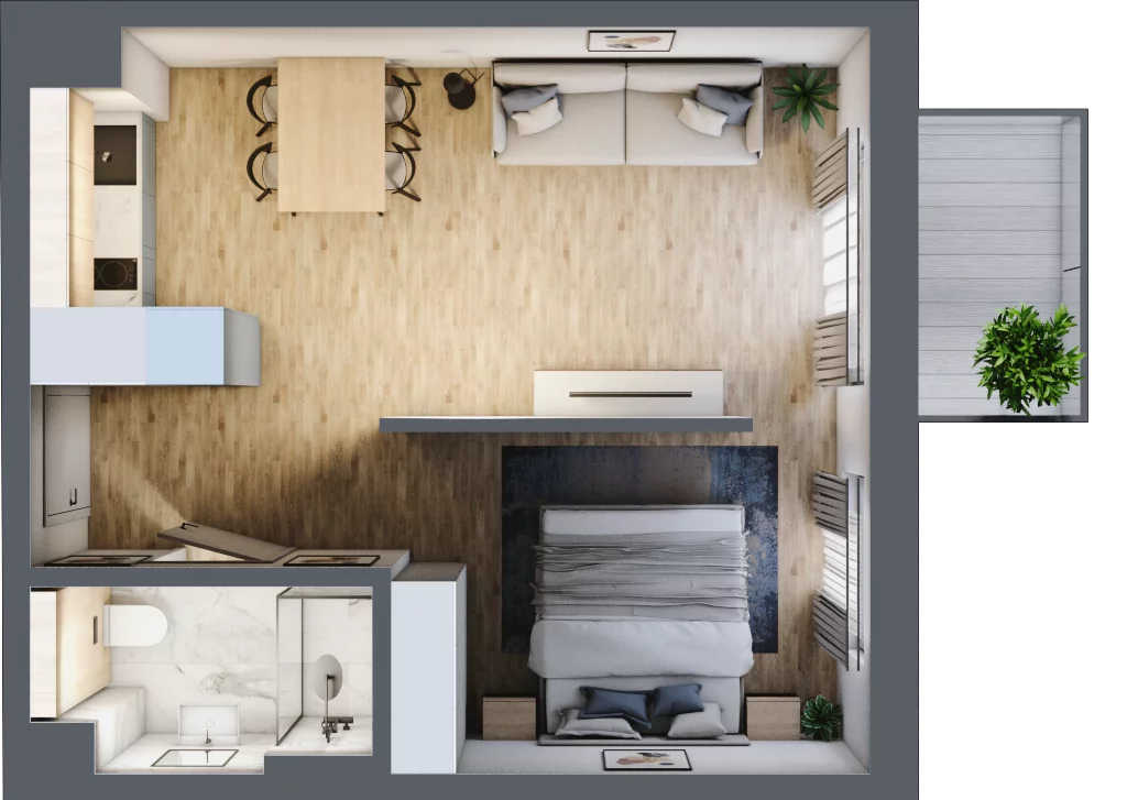 2 pokoje, mieszkanie 36,45 m², piętro 3, oferta nr L310, Bel Mare Home, Międzyzdroje, ul. Nowomyśliwska
