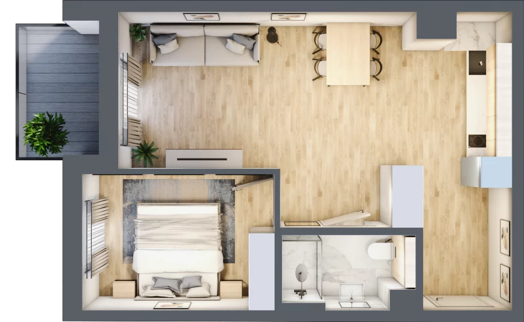 2 pokoje, mieszkanie 44,17 m², piętro 3, oferta nr L331, Bel Mare Home, Międzyzdroje, ul. Nowomyśliwska