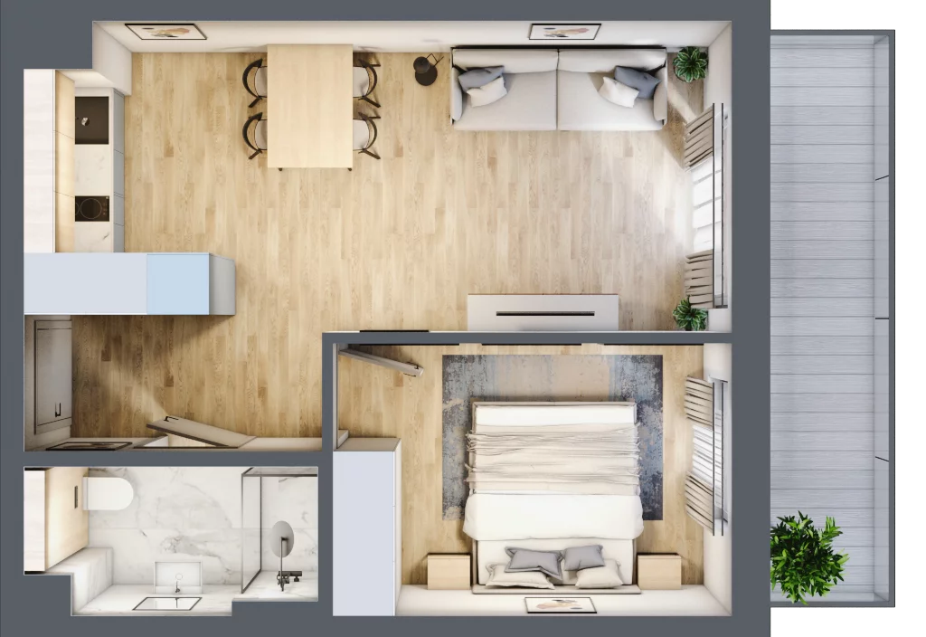 2 pokoje, mieszkanie 38,44 m², piętro 3, oferta nr L333, Bel Mare Home, Międzyzdroje, ul. Nowomyśliwska