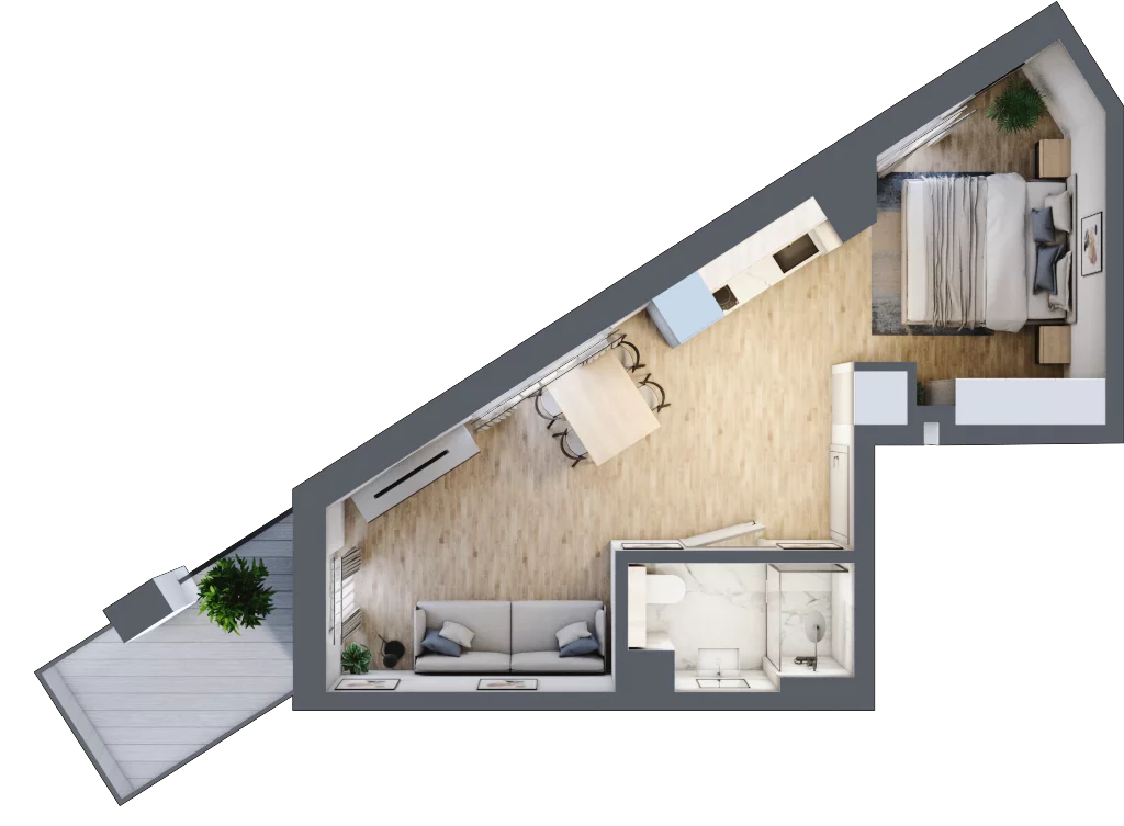 2 pokoje, mieszkanie 32,94 m², piętro 3, oferta nr L343, Bel Mare Home, Międzyzdroje, ul. Nowomyśliwska