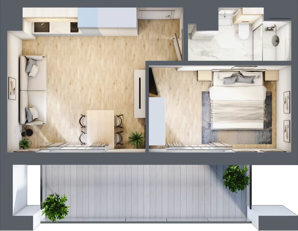 2 pokoje, mieszkanie 36,25 m², piętro 5, oferta nr L503, Bel Mare Home, Międzyzdroje, ul. Nowomyśliwska
