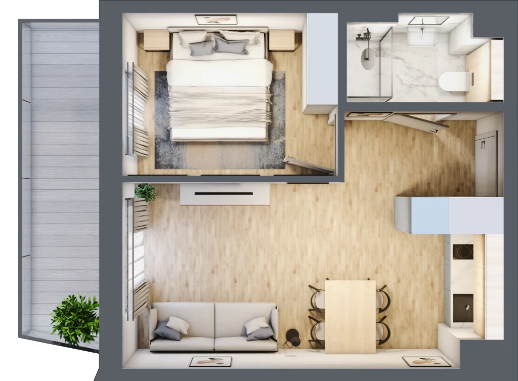 2 pokoje, mieszkanie 34,92 m², piętro 5, oferta nr L511, Bel Mare Home, Międzyzdroje, ul. Nowomyśliwska