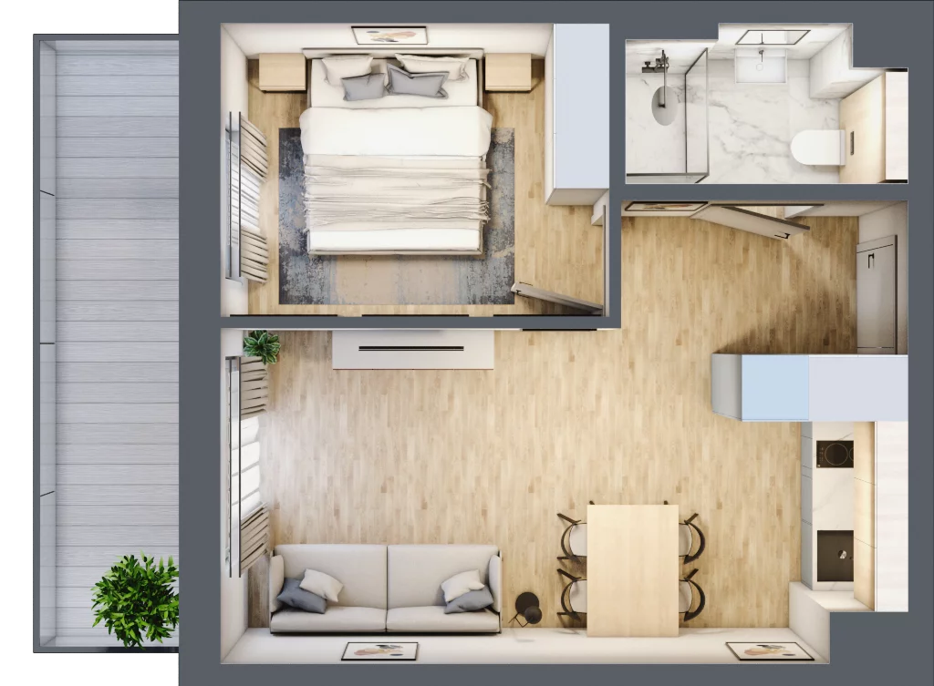 2 pokoje, mieszkanie 34,50 m², piętro 5, oferta nr L513, Bel Mare Home, Międzyzdroje, ul. Nowomyśliwska