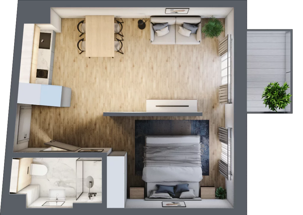 2 pokoje, mieszkanie 35,06 m², piętro 5, oferta nr L514, Bel Mare Home, Międzyzdroje, ul. Nowomyśliwska