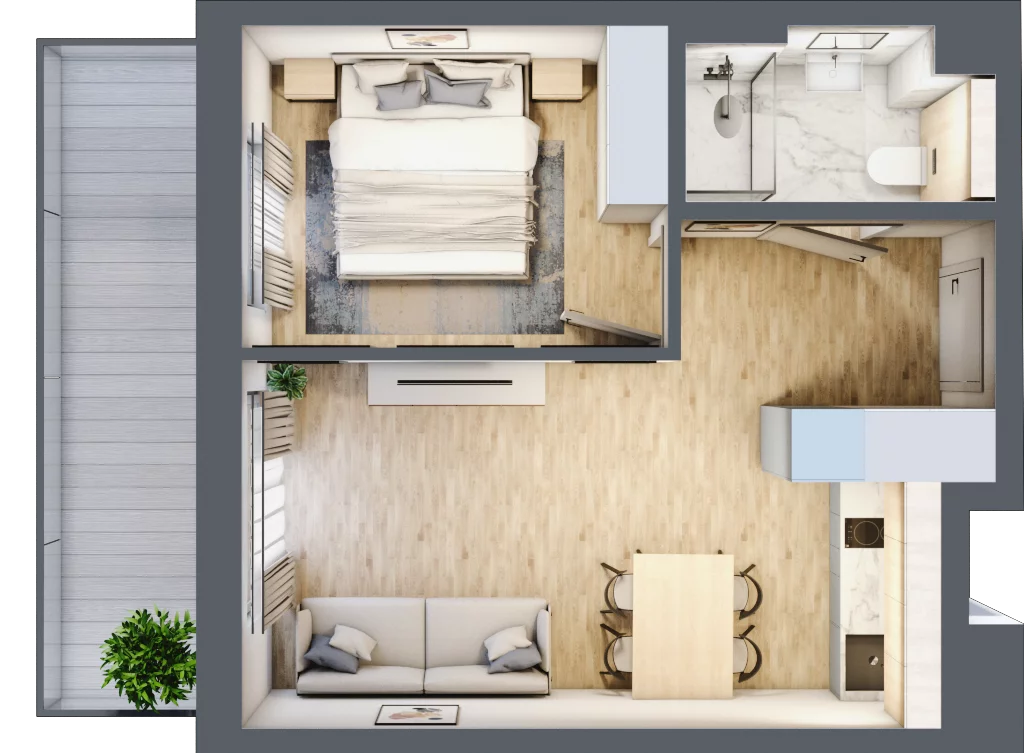 2 pokoje, mieszkanie 33,92 m², piętro 5, oferta nr L515, Bel Mare Home, Międzyzdroje, ul. Nowomyśliwska