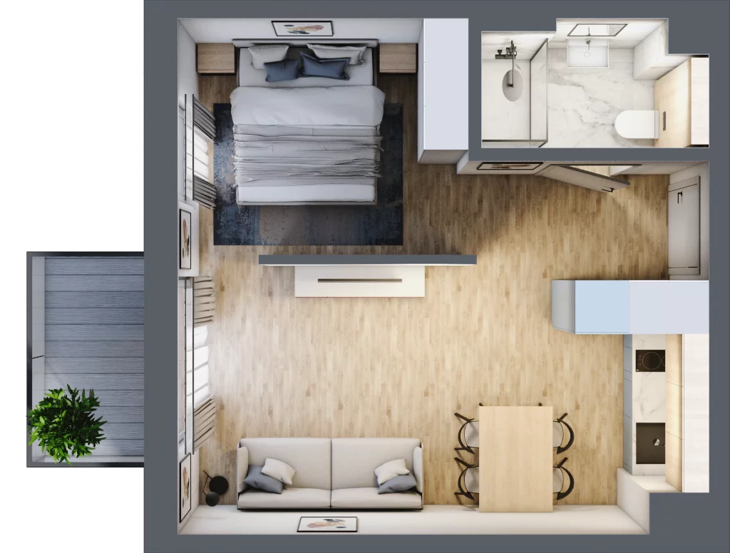 2 pokoje, mieszkanie 33,33 m², piętro 5, oferta nr L535, Bel Mare Home, Międzyzdroje, ul. Nowomyśliwska