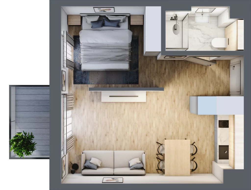 2 pokoje, mieszkanie 33,33 m², piętro 5, oferta nr L537, Bel Mare Home, Międzyzdroje, ul. Nowomyśliwska