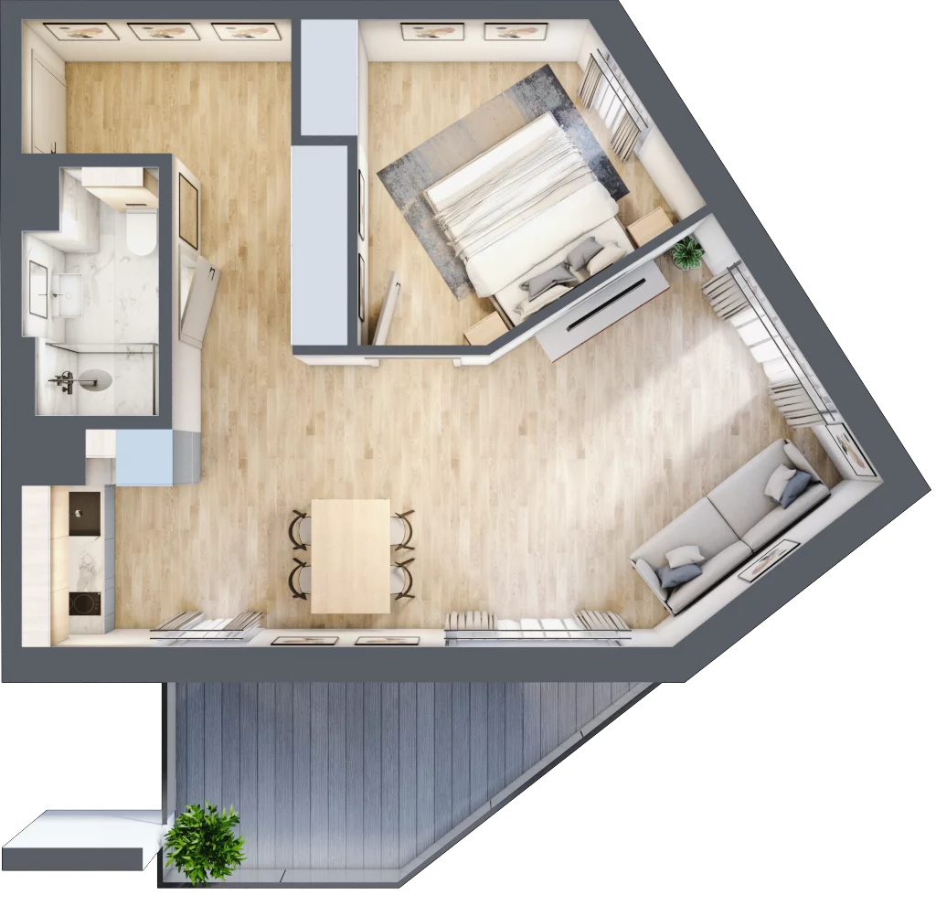 2 pokoje, mieszkanie 49,27 m², piętro 5, oferta nr L538, Bel Mare Home, Międzyzdroje, ul. Nowomyśliwska