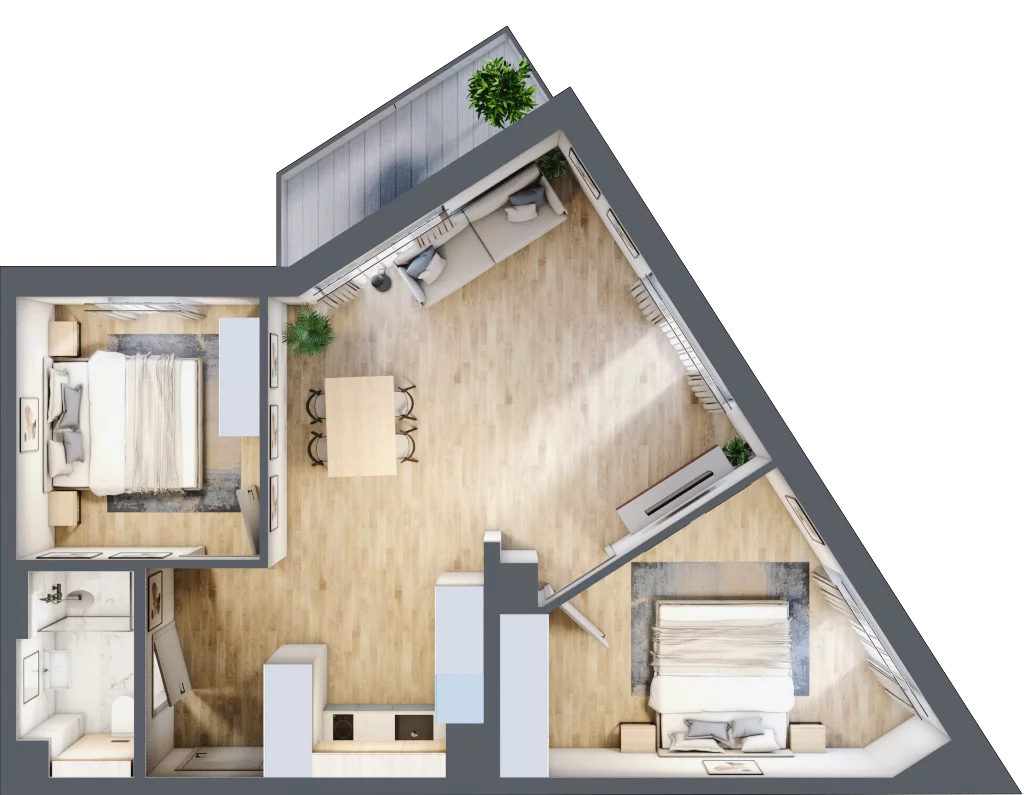 3 pokoje, mieszkanie 61,60 m², piętro 5, oferta nr L539, Bel Mare Home, Międzyzdroje, ul. Nowomyśliwska
