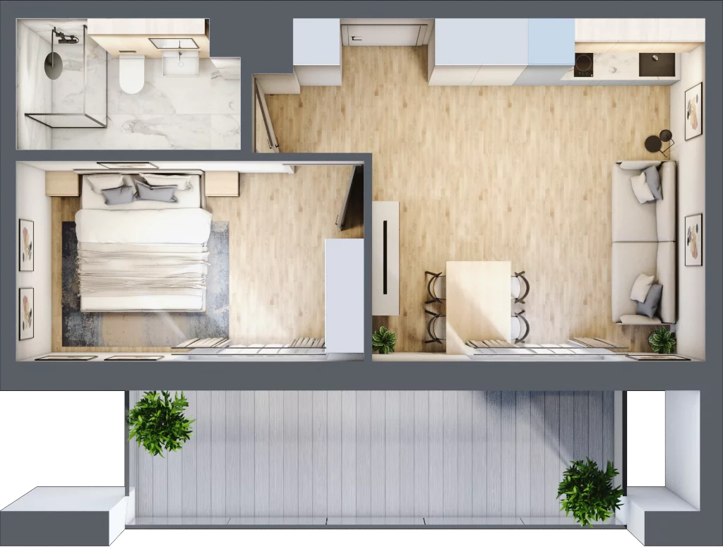 2 pokoje, mieszkanie 38,23 m², piętro 6, oferta nr L601, Bel Mare Home, Międzyzdroje, ul. Nowomyśliwska