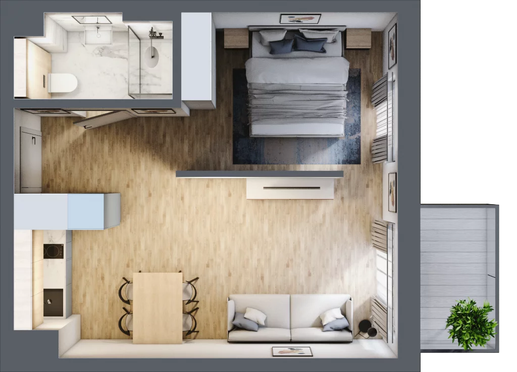 2 pokoje, mieszkanie 35,91 m², piętro 6, oferta nr L602, Bel Mare Home, Międzyzdroje, ul. Nowomyśliwska