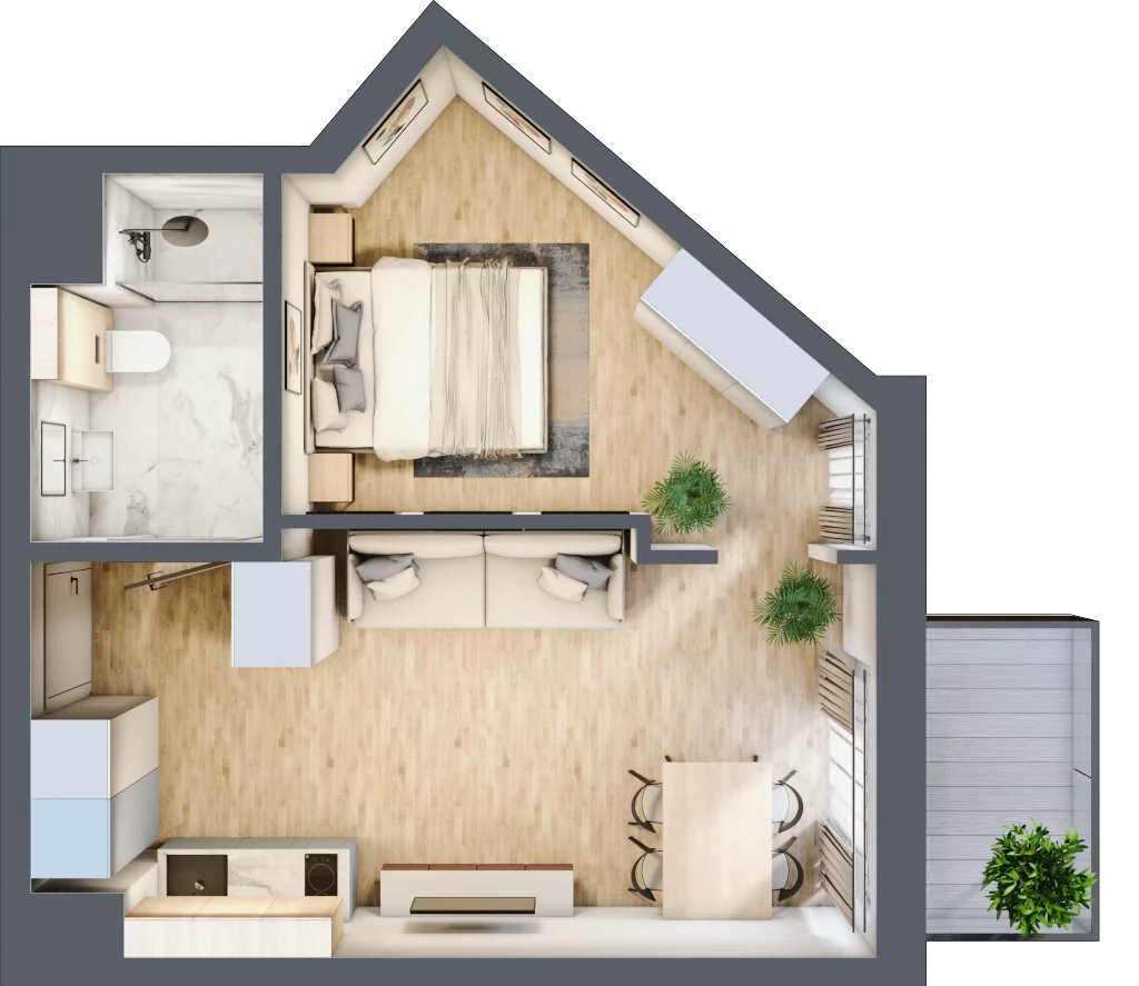 2 pokoje, mieszkanie 35,70 m², piętro 6, oferta nr L606, Bel Mare Home, Międzyzdroje, ul. Nowomyśliwska