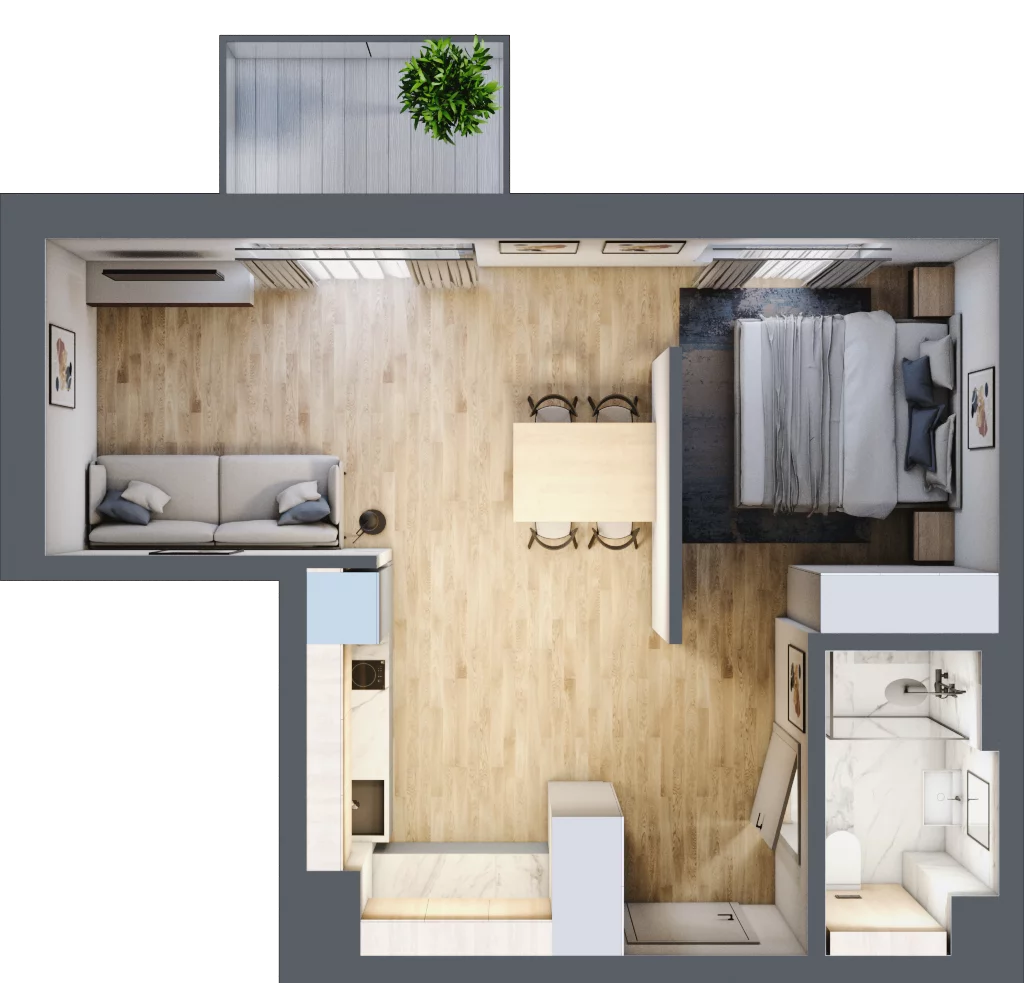 2 pokoje, mieszkanie 39,67 m², piętro 6, oferta nr L616, Bel Mare Home, Międzyzdroje, ul. Nowomyśliwska