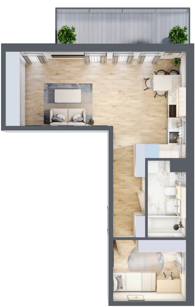 2 pokoje, mieszkanie 45,34 m², piętro 1, oferta nr 8, Popiełuszki, Szczecin, Zachód, Pogodno, ul. Popiełuszki 6