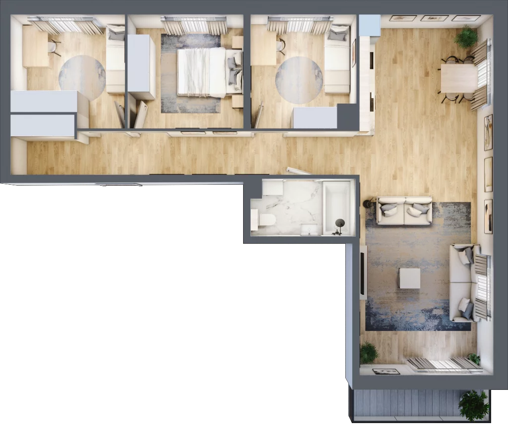 4 pokoje, mieszkanie 84,28 m², piętro 2, oferta nr LAK2M08, Lipa Piotrowska, Wrocław, Lipa Piotrowska, Psie Pole, ul. Szałwiowa 6