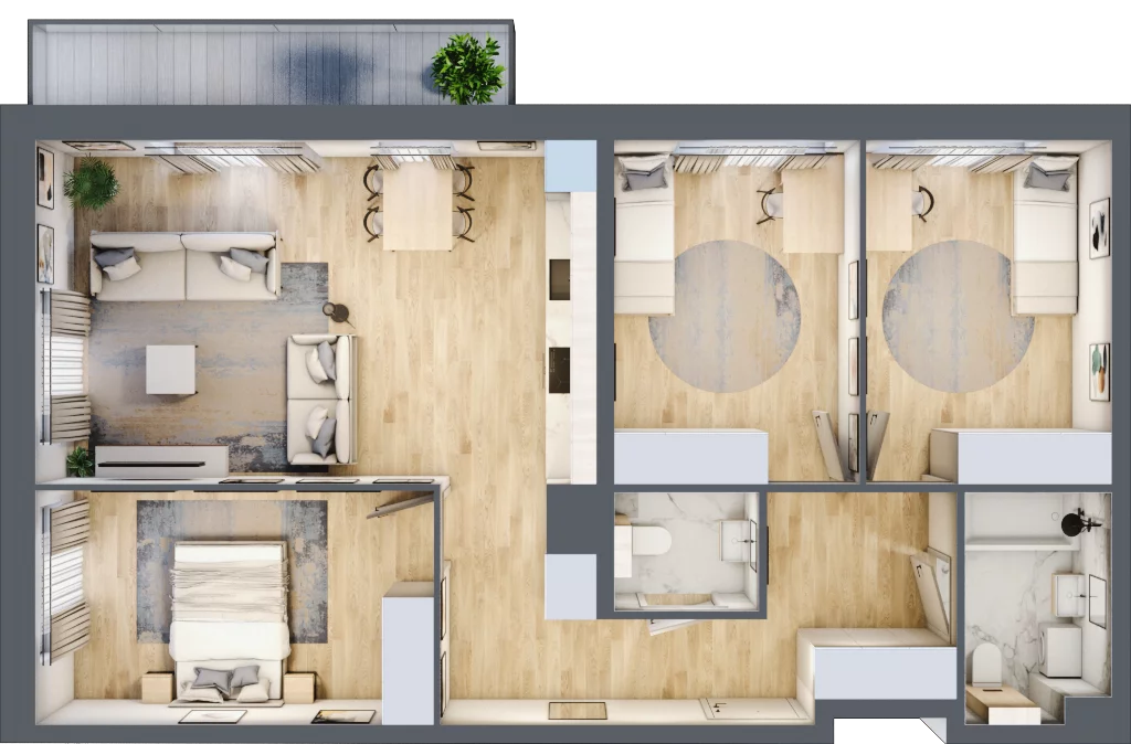 4 pokoje, mieszkanie 80,99 m², piętro 2, oferta nr LAK1M10, Lipa Piotrowska, Wrocław, Lipa Piotrowska, Psie Pole, ul. Szałwiowa 6