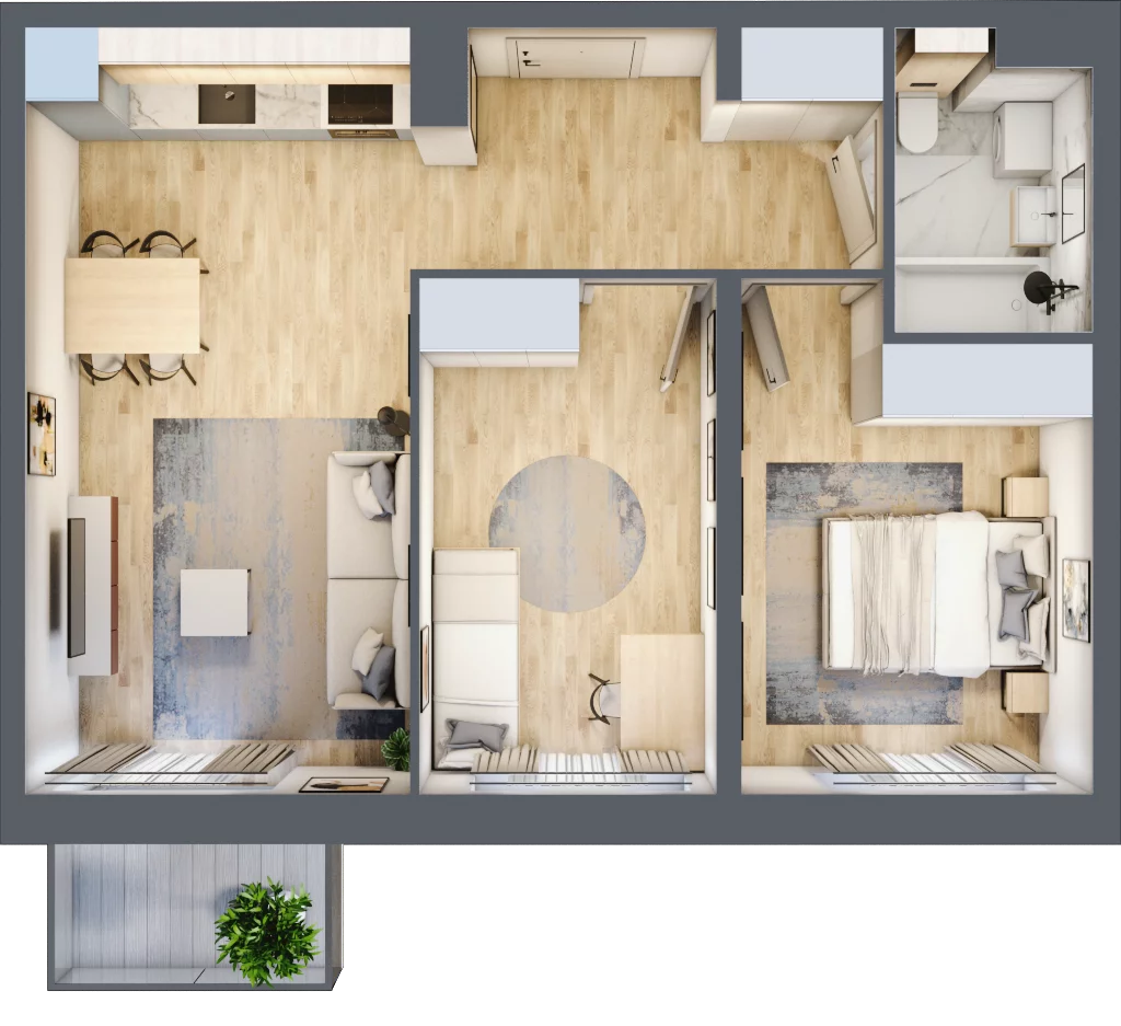 3 pokoje, mieszkanie 52,69 m², piętro 1, oferta nr LAK2M06, Lipa Piotrowska, Wrocław, Lipa Piotrowska, Psie Pole, ul. Szałwiowa 6