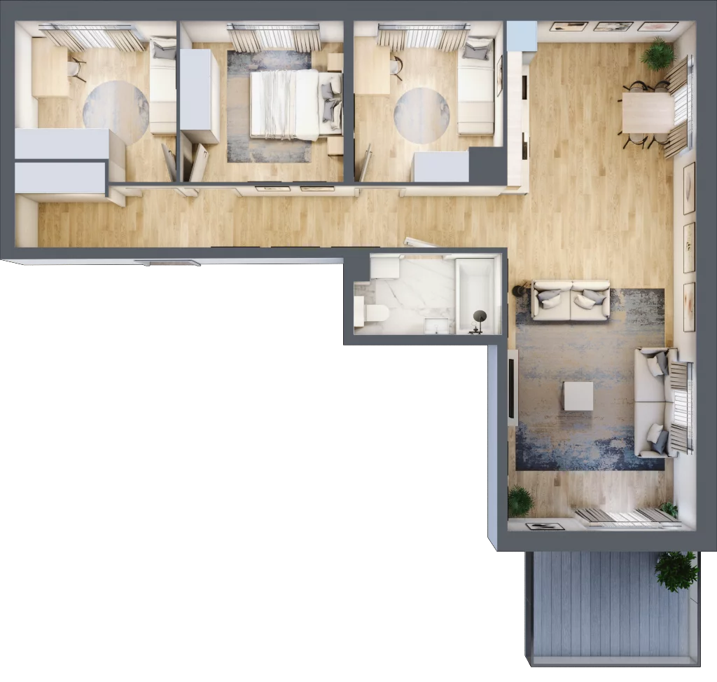4 pokoje, mieszkanie 84,33 m², piętro 1, oferta nr LAK2M01, Lipa Piotrowska, Wrocław, Lipa Piotrowska, Psie Pole, ul. Szałwiowa 6