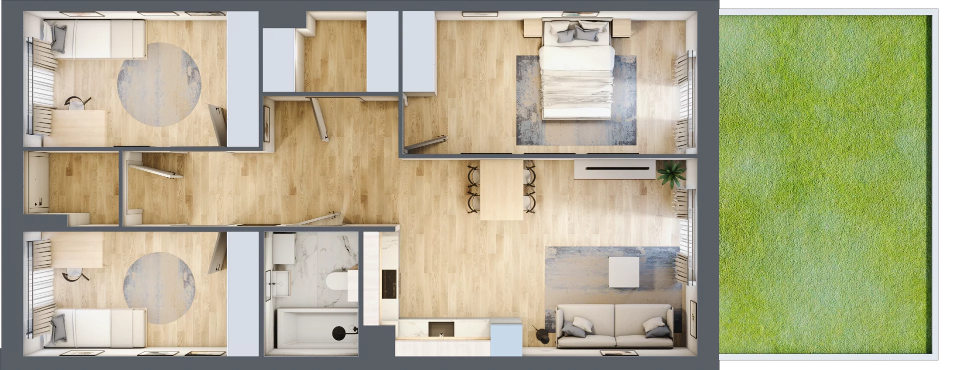 4 pokoje, mieszkanie 79,62 m², parter, oferta nr LAK0M01, Lipa Piotrowska, Wrocław, Lipa Piotrowska, Psie Pole, ul. Szałwiowa 6