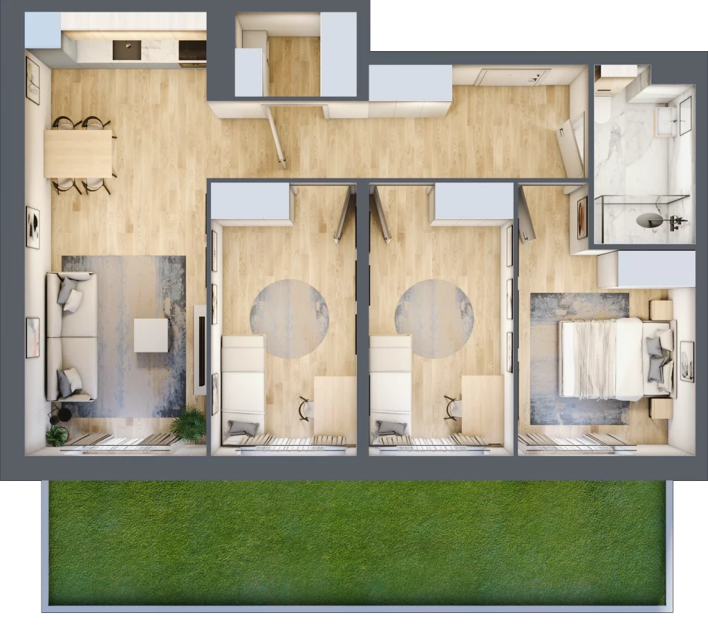 4 pokoje, mieszkanie 74,02 m², parter, oferta nr LBK1M09, Lipa Piotrowska, Wrocław, Lipa Piotrowska, Psie Pole, ul. Szałwiowa 6