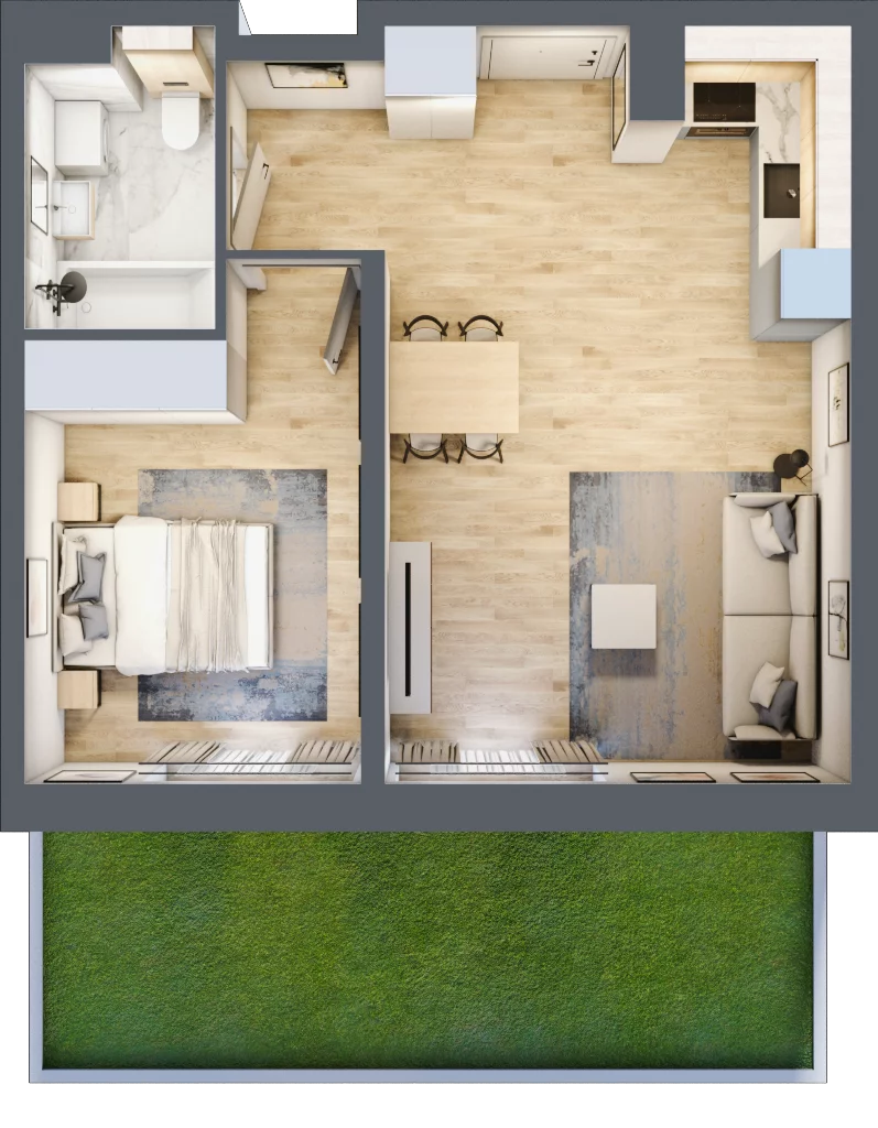 2 pokoje, mieszkanie 43,90 m², parter, oferta nr LBK1M07, Lipa Piotrowska, Wrocław, Lipa Piotrowska, Psie Pole, ul. Szałwiowa 6