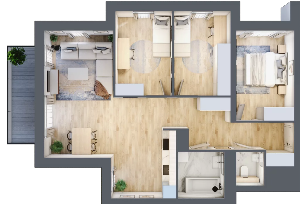 4 pokoje, apartament 81,15 m², parter, oferta nr K4.0.M22, Miasto Ogród Karłowice, Wrocław, Karłowice-Różanka, Psie Pole, ul. ks. Norberta Bończyka 40