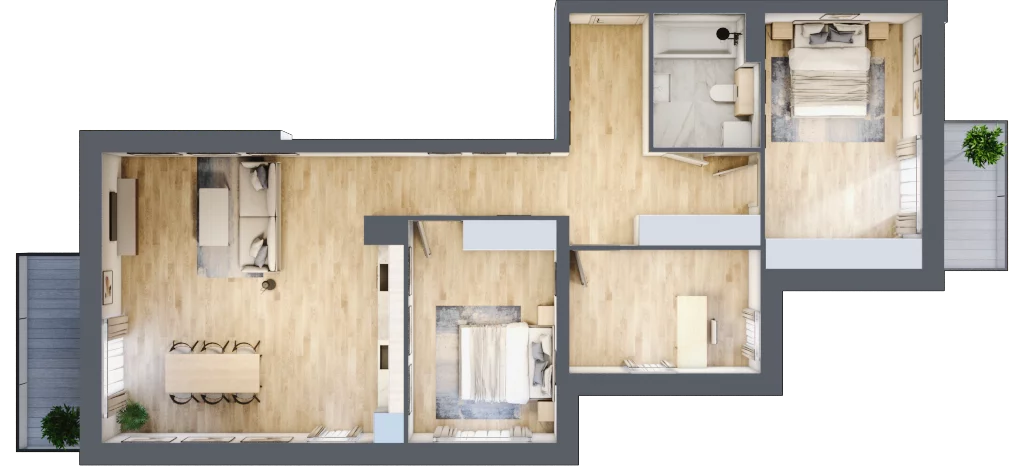 4 pokoje, apartament 95,24 m², piętro 1, oferta nr K5.1.M52, Miasto Ogród Karłowice, Wrocław, Karłowice-Różanka, Psie Pole, ul. ks. Norberta Bończyka 40