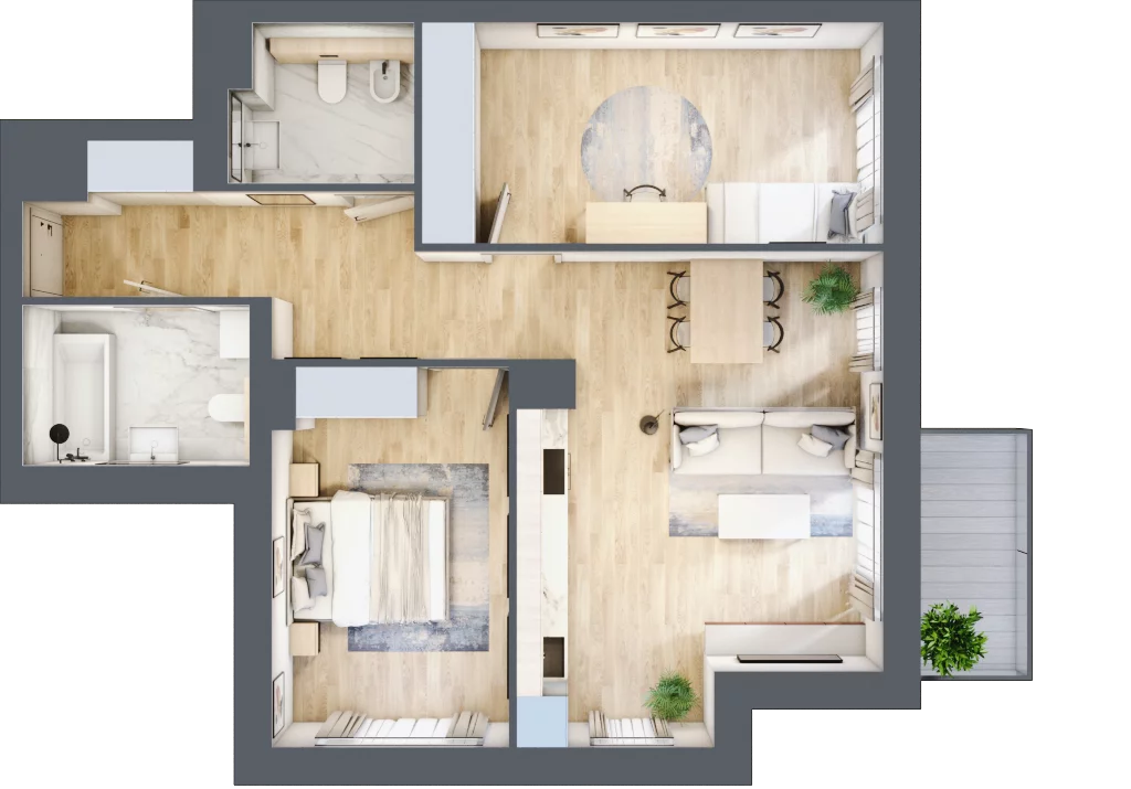 3 pokoje, apartament 68,89 m², piętro 2, oferta nr K4.2.M70, Miasto Ogród Karłowice, Wrocław, Karłowice-Różanka, Psie Pole, ul. ks. Norberta Bończyka 40