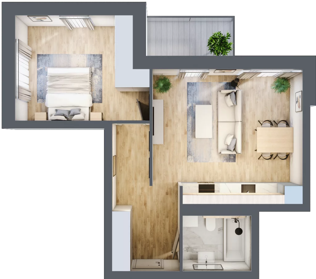 2 pokoje, apartament 50,60 m², piętro 2, oferta nr K5.2.M79, Miasto Ogród Karłowice, Wrocław, Karłowice-Różanka, Psie Pole, ul. ks. Norberta Bończyka 40