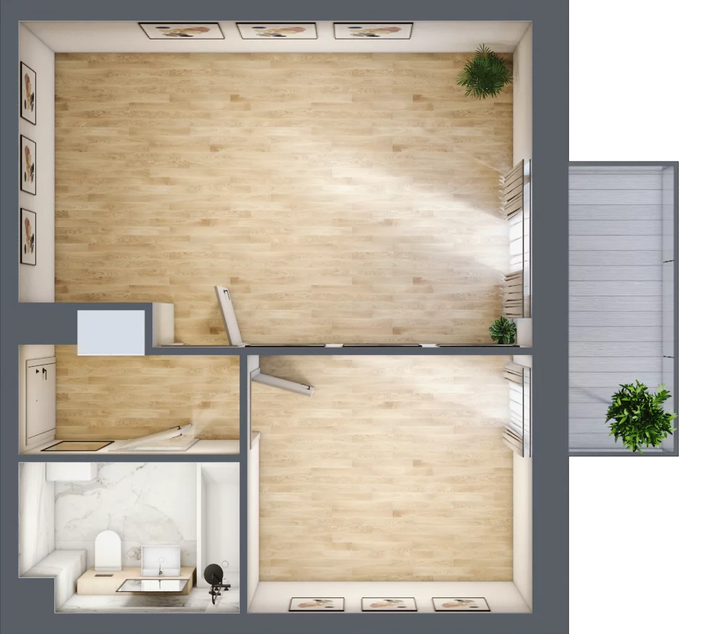 2 pokoje, mieszkanie 39,30 m², piętro 3, oferta nr P.1.3.26, Partynice House II, Wrocław, Krzyki-Partynice, Krzyki, ul. Kawalerzystów