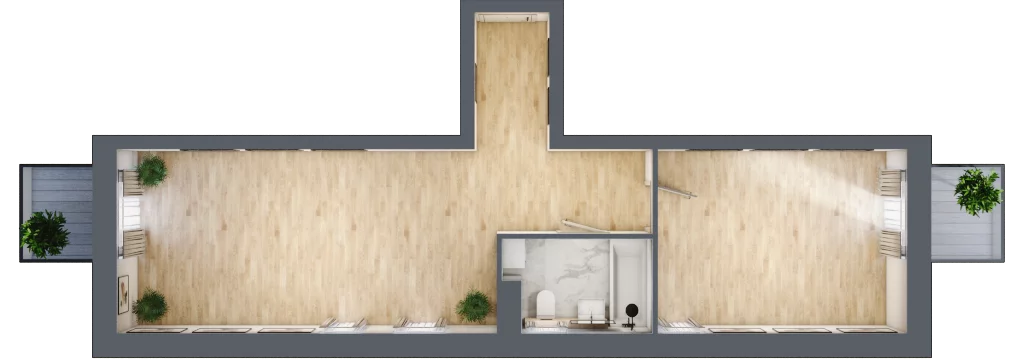 2 pokoje, mieszkanie 46,12 m², piętro 3, oferta nr P.1.3.28, Partynice House II, Wrocław, Krzyki-Partynice, Krzyki, ul. Kawalerzystów
