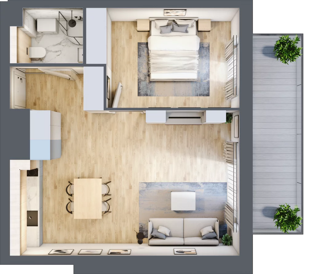 2 pokoje, apartament inwestycyjny 48,34 m², piętro 2, oferta nr MN38, Apartamenty Wypoczynkowa, Jastrzębia Góra, ul. Wypoczynkowa