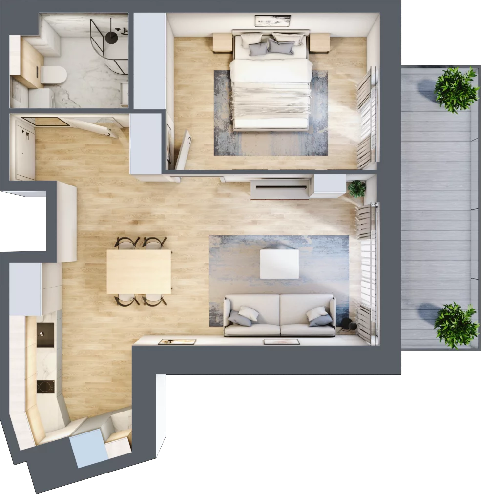2 pokoje, apartament inwestycyjny 45,30 m², piętro 1, oferta nr MN19, Apartamenty Wypoczynkowa, Jastrzębia Góra, ul. Wypoczynkowa