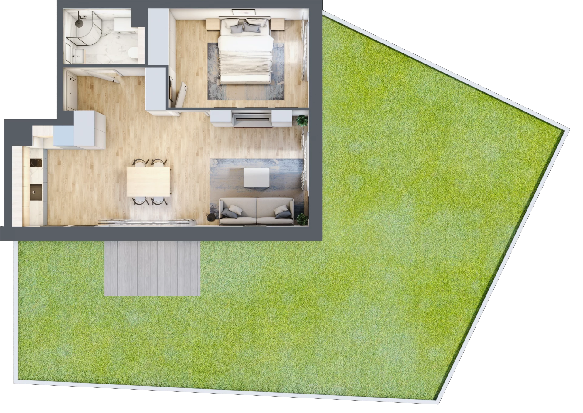 2 pokoje, apartament inwestycyjny 48,67 m², parter, oferta nr MN11, Apartamenty Wypoczynkowa, Jastrzębia Góra, ul. Wypoczynkowa
