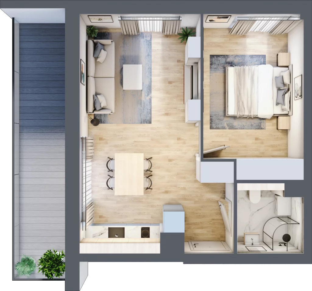 2 pokoje, apartament inwestycyjny 42,00 m², piętro 2, oferta nr MN44, Apartamenty Wypoczynkowa, Jastrzębia Góra, ul. Wypoczynkowa