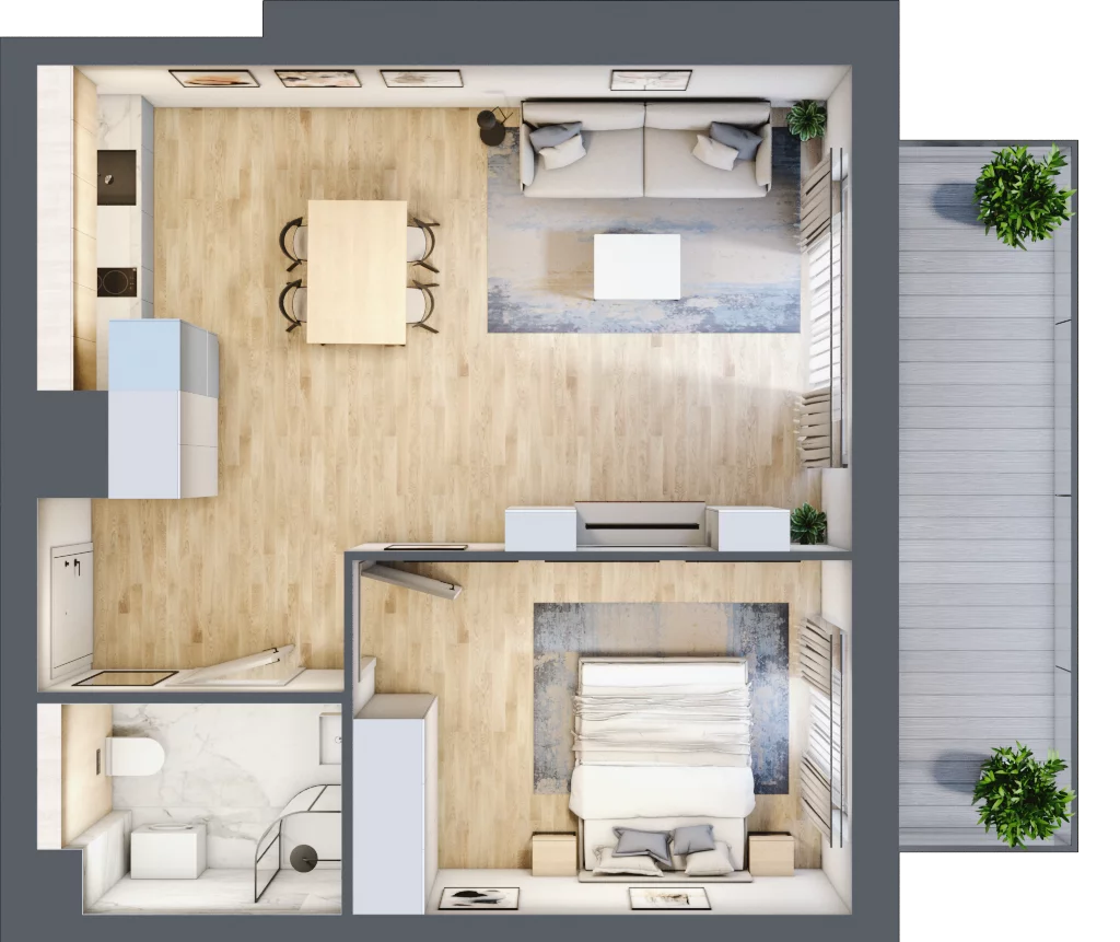 2 pokoje, apartament inwestycyjny 46,98 m², piętro 1, oferta nr MN20, Apartamenty Wypoczynkowa, Jastrzębia Góra, ul. Wypoczynkowa