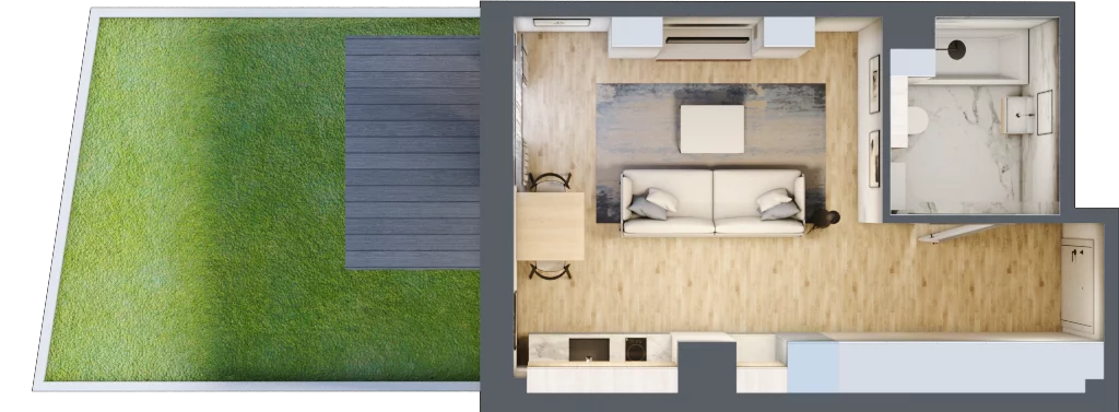 1 pokój, apartament inwestycyjny 28,16 m², parter, oferta nr MN13, Apartamenty Wypoczynkowa, Jastrzębia Góra, ul. Wypoczynkowa