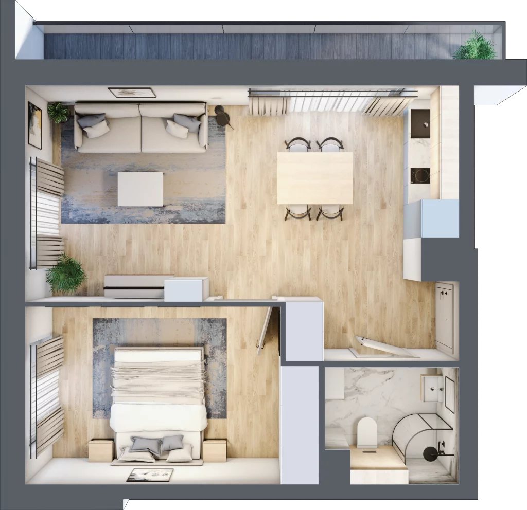 2 pokoje, apartament inwestycyjny 41,30 m², piętro 3, oferta nr MN48, Apartamenty Wypoczynkowa, Jastrzębia Góra, ul. Wypoczynkowa