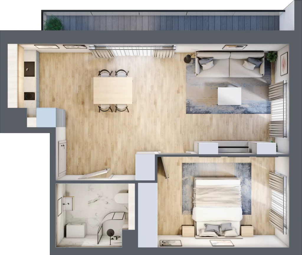 2 pokoje, apartament inwestycyjny 47,46 m², piętro 1, oferta nr MN18, Apartamenty Wypoczynkowa, Jastrzębia Góra, ul. Wypoczynkowa