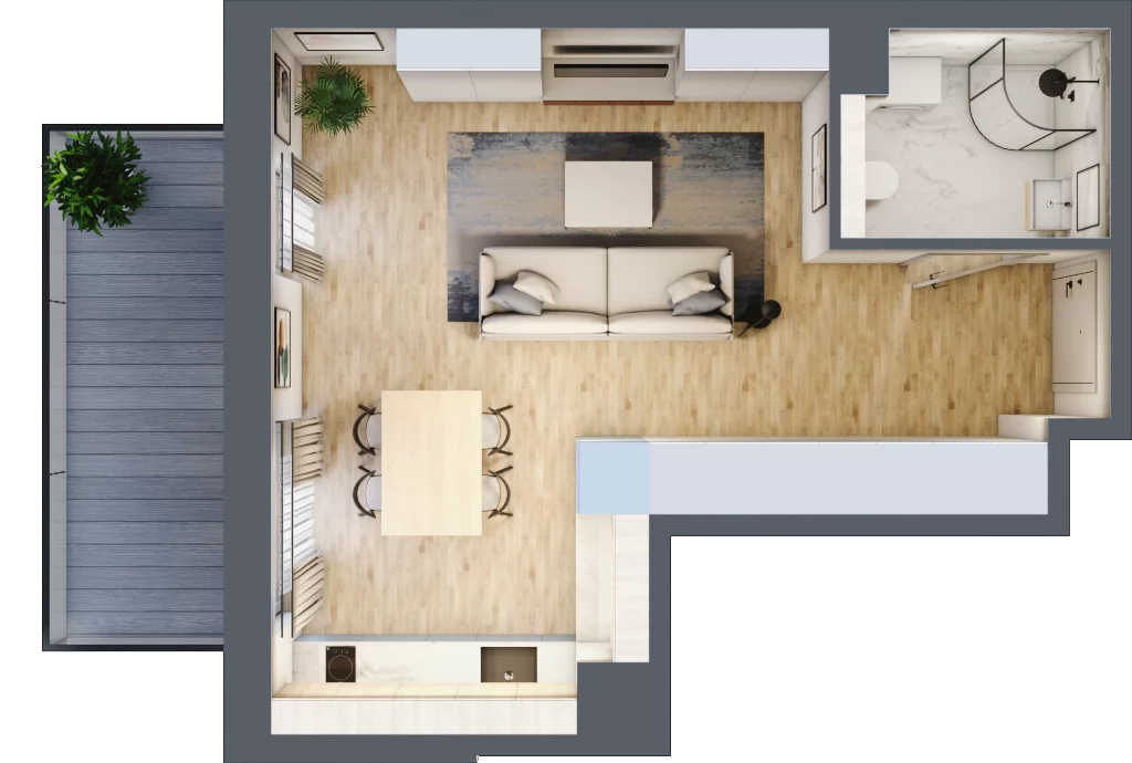 1 pokój, apartament inwestycyjny 32,12 m², piętro 2, oferta nr MN32, Apartamenty Wypoczynkowa, Jastrzębia Góra, ul. Wypoczynkowa