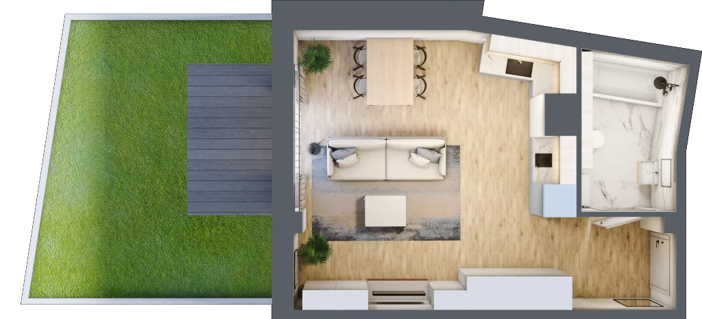1 pokój, apartament inwestycyjny 33,19 m², parter, oferta nr MN14, Apartamenty Wypoczynkowa, Jastrzębia Góra, ul. Wypoczynkowa