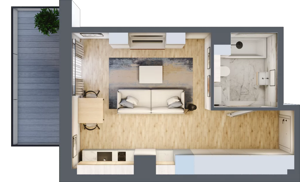 1 pokój, apartament inwestycyjny 28,16 m², piętro 2, oferta nr MN45, Apartamenty Wypoczynkowa, Jastrzębia Góra, ul. Wypoczynkowa