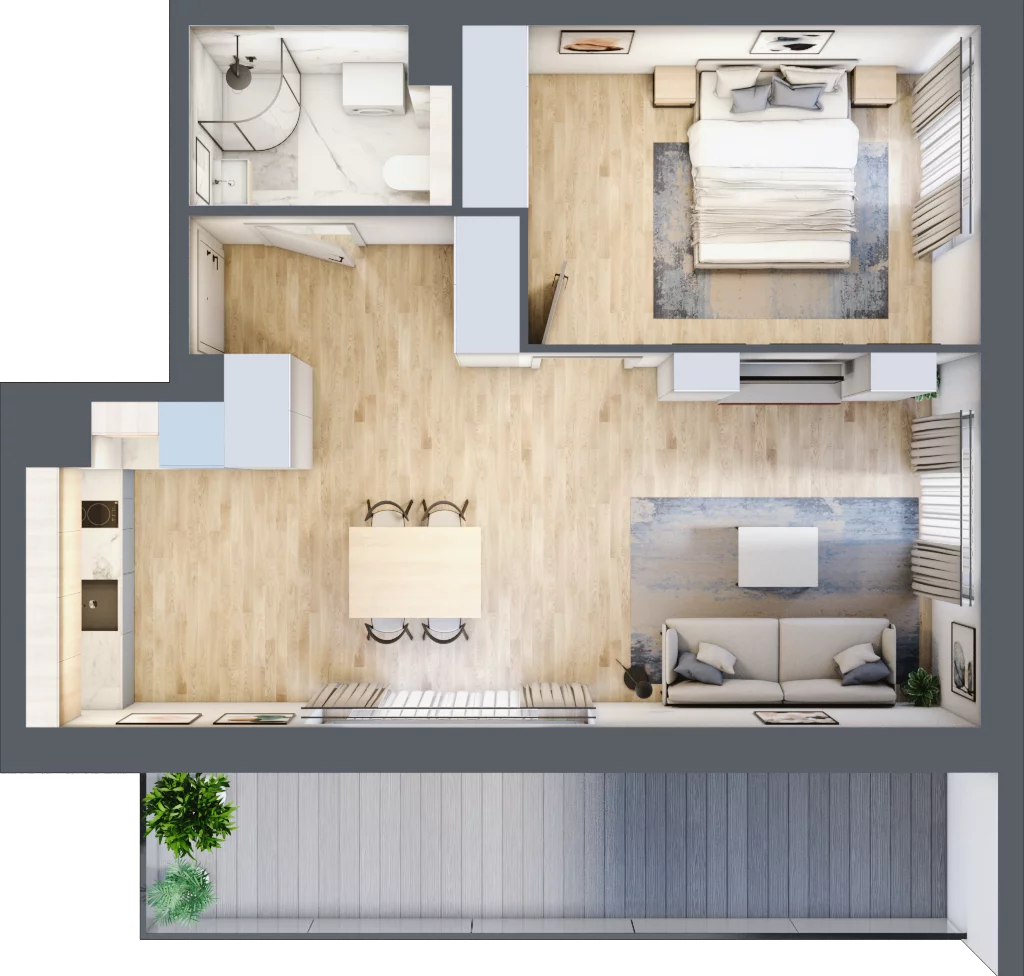 2 pokoje, apartament inwestycyjny 48,67 m², piętro 2, oferta nr MN43, Apartamenty Wypoczynkowa, Jastrzębia Góra, ul. Wypoczynkowa