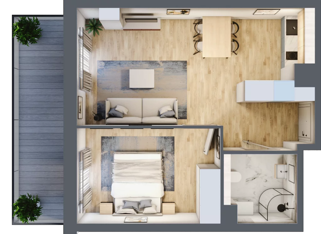 2 pokoje, apartament inwestycyjny 41,10 m², piętro 1, oferta nr MN24, Apartamenty Wypoczynkowa, Jastrzębia Góra, ul. Wypoczynkowa